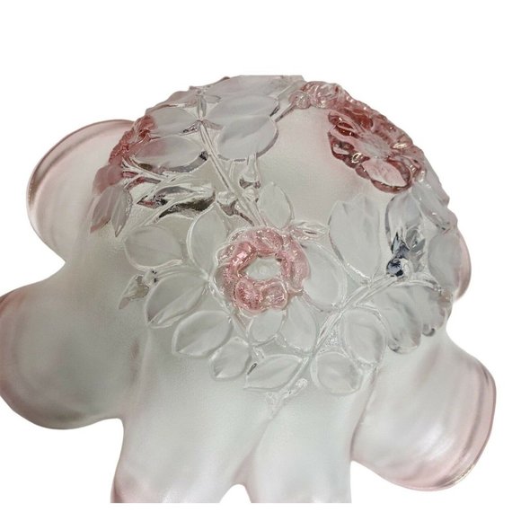 Vintage Mikasa Rosella 11" Glass Pink Floral Embos - Picture 6 of 10